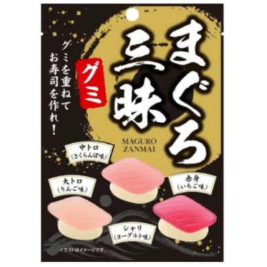 JP CREET Gummy Sushi Cherry/Apple/Strabry12x10x60g