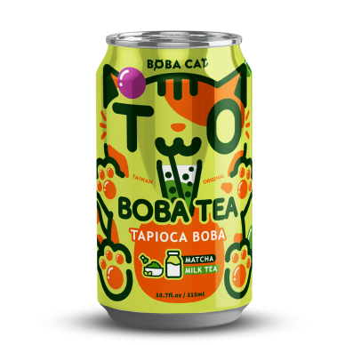 TW BobaCat Boba Tea Matcha Flavor 24x315ml