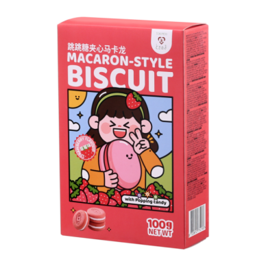 Tokimeki Macaron-Style Cookie StrawberryFl 40x100g