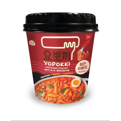 KR Yopokki Ricecake&Ramen Cup Hot Spicy 16x145g
