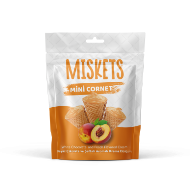 TR Miskets Cornet WhiteChoco Peach Fl 6x50g