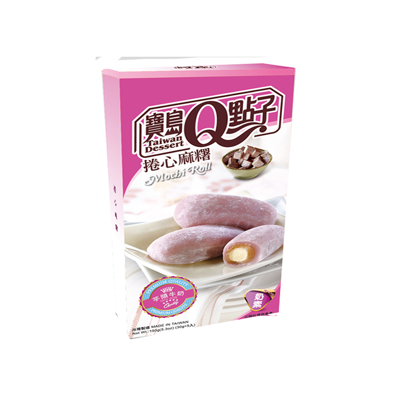 TW Q-Brand Taro Milk Mochi Roll 24x150g - Herman Kuijper